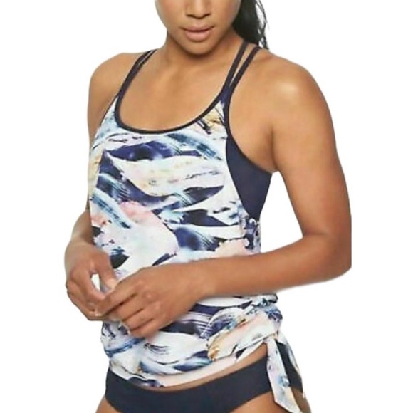 Athleta Other - Athleta Vivid Side Tie Tankini Top Swimsuit Bathing Suit Size Medium 211897
